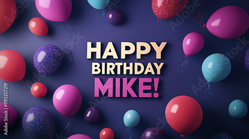Happy Birthday Mike Illustration