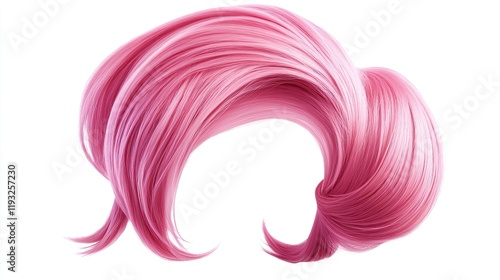 Isolated transparent PNG of a pink wig. s 250 