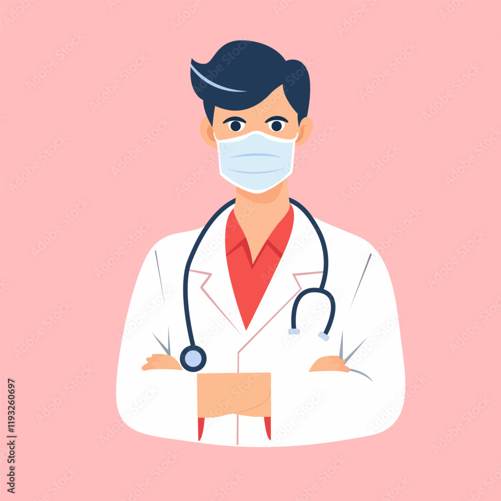 Medical Professional in Lab Coat with Stethoscope Medical Professional in Lab Coat with Stethoscope