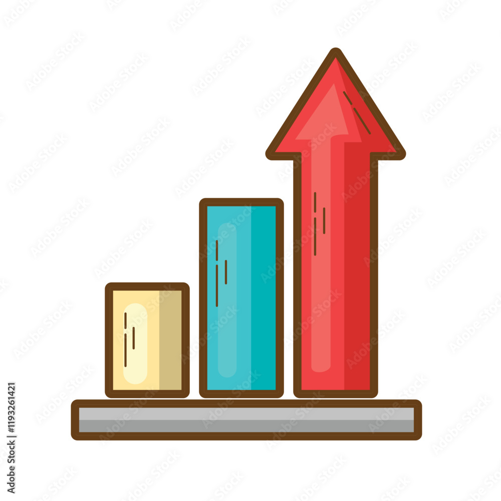 Three bars rising upward, symbolizing growth and success. Suitable for financial presentations, business reports, and investment articles Three bars rising upward, symbolizing growth and success. Suitable for financial presentations, business reports, and investment articles
