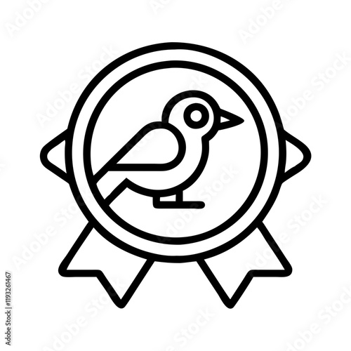 bird watching badge icon, bird watching badge line art - simple line art of bird watching badge, perfect for bird watching badge logos and icons and themed design