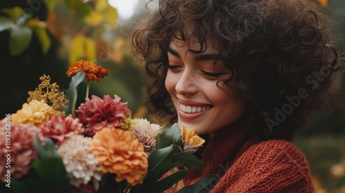 Autumnal Bliss - Flower Arrangement, Positive Aura photo