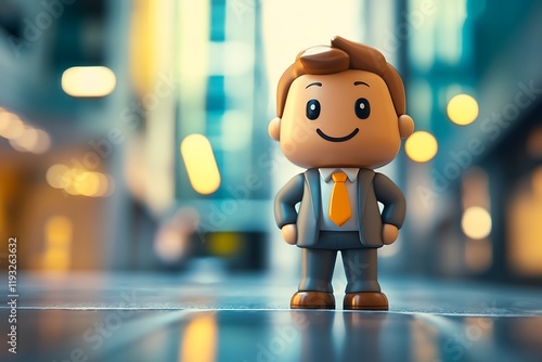 Wallpaper Mural Friendly Cartoon Business Avatar with Red Tie Torontodigital.ca