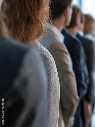 Business Professionals in a Line