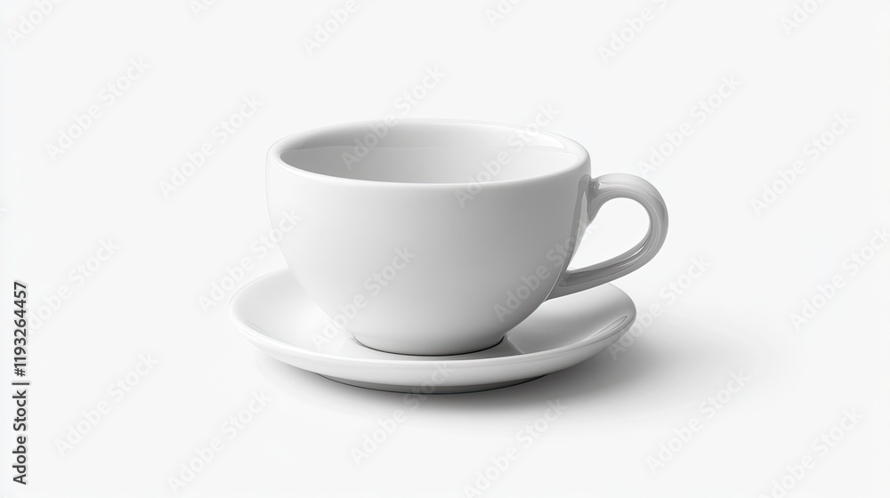 Freshly brewed espresso in a simple white cup on a clean white background. 