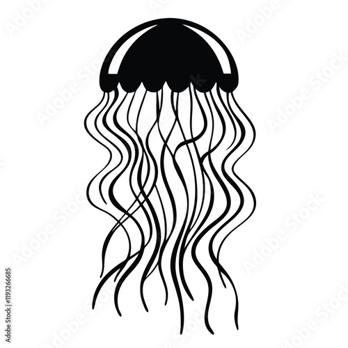 A flowing vector design of a jellyfish