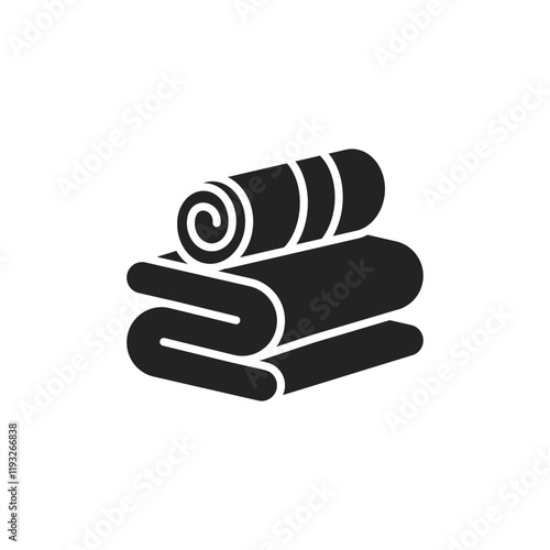 This beautifully designed minimalist towel silhouette icon is exquisitely perfect for a variety of design projects, embodying the concepts of cleanliness and comfort in a simplistic yet elegant style