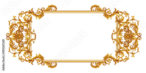 Decorative frame in Baroque style, intricate vector design	
