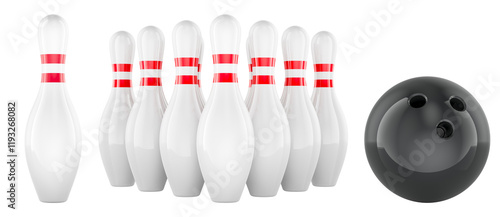 Canvas Print Bowling ball and skittles