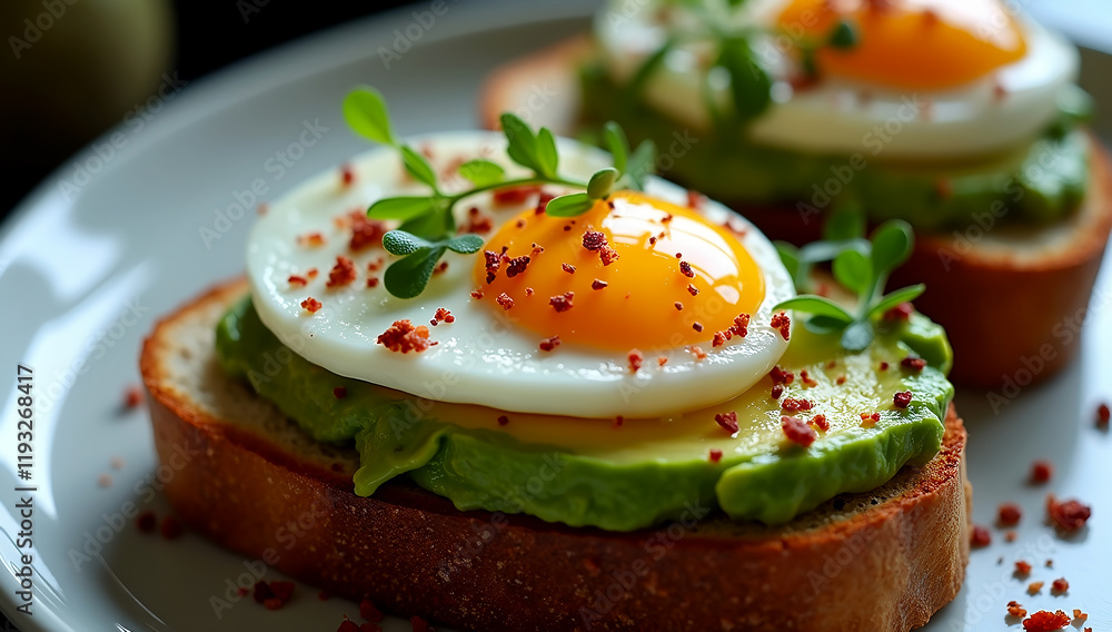 Fresh and Vibrant A Perfect Breakfast Toast with Soft Egg Fresh and Vibrant A Perfect Breakfast Toast with Soft Egg