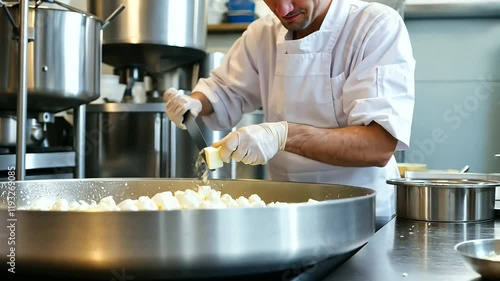 Wallpaper Mural 1_Cheese Master Cutting Fresh Curds in Traditional Cheese Vat Torontodigital.ca