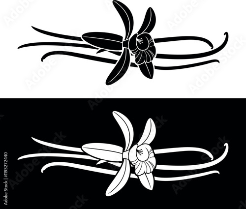 Vanilla sticks logo. Isolated vanilla sticks on white background 