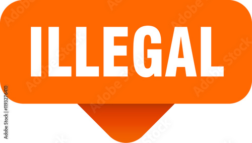 illegal sticker. illegal sign on transparent background