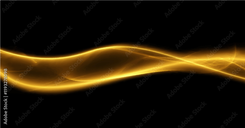 Obraz premium Abstract golden light motion line