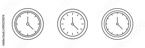 Clock icon set. Time icon vector. Watch icon illustration
