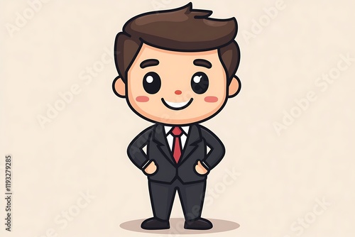 Smiling Businessman Cartoon Avatar2 photo