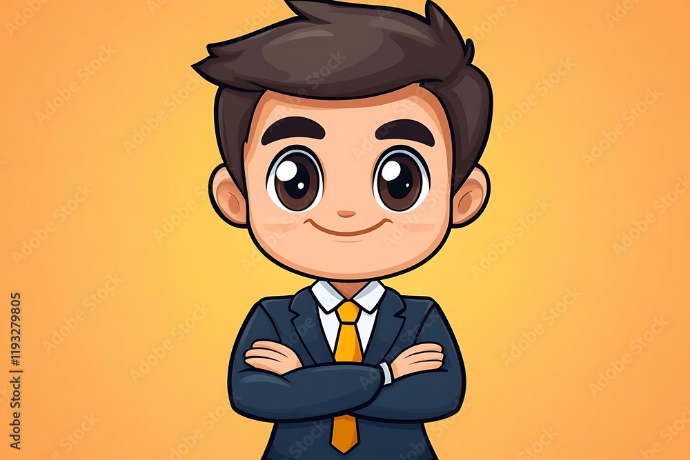 Confident Boy Businessman Avatar in Suit Portrait Confident Boy Businessman Avatar in Suit Portrait