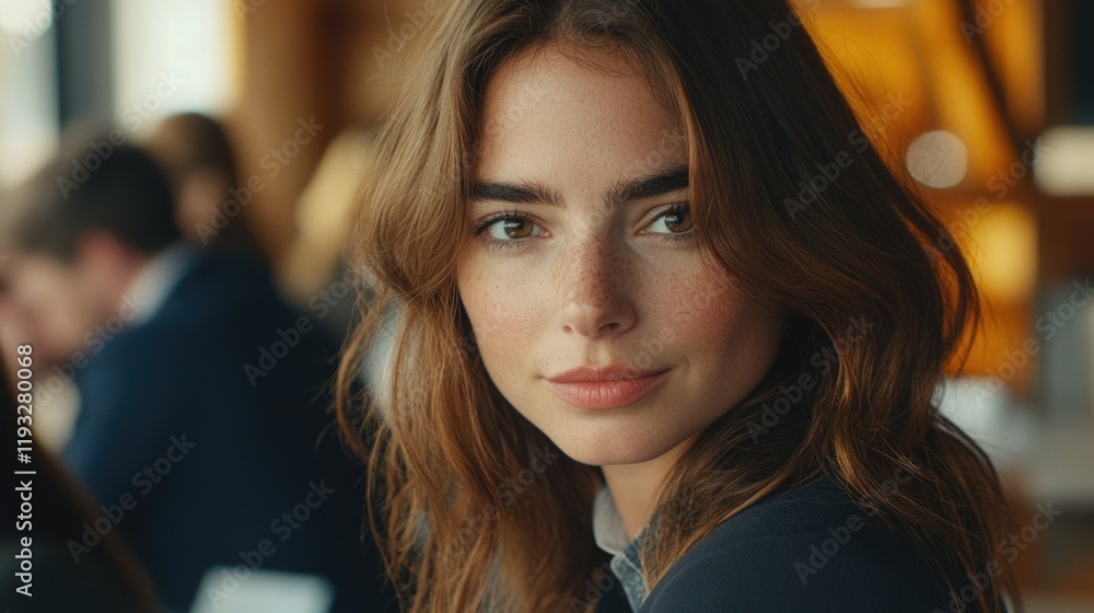 Fototapeta premium Contemplative Woman in a Casual Setting