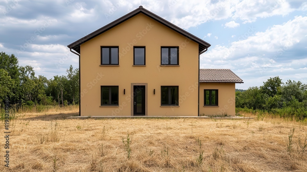 Passive house built with straw bale walls, passive house, natural insulation techniques Passive house built with straw bale walls, passive house, natural insulation techniques
