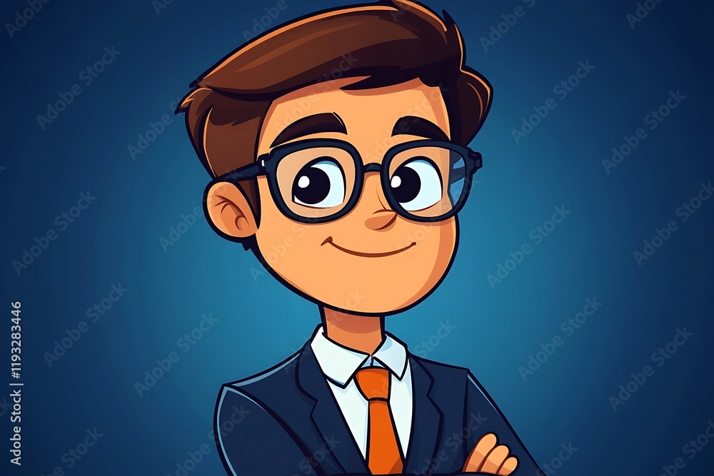 Boy Businessman in Suit with Glasses Boy Businessman in Suit with Glasses