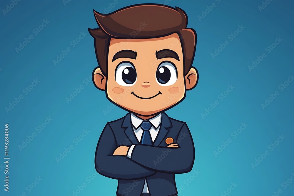 Young Confident Businessman Cartoon Avatar Young Confident Businessman Cartoon Avatar