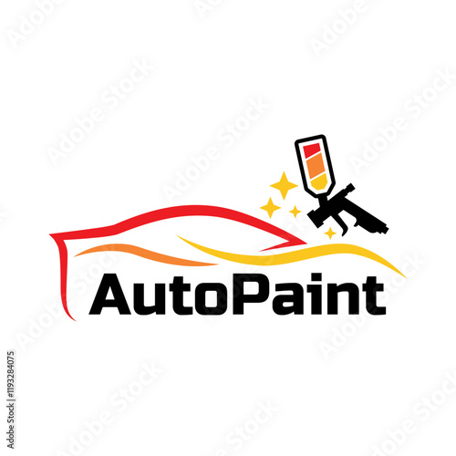 Car painting logo design vector illustration. Auto paint logo vector illustration,