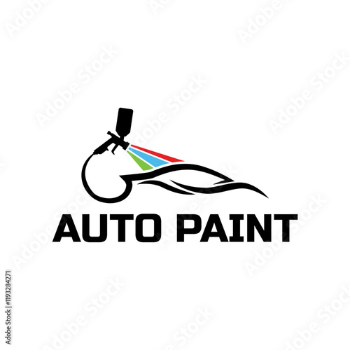 Car painting logo design vector illustration. Auto paint logo vector illustration,