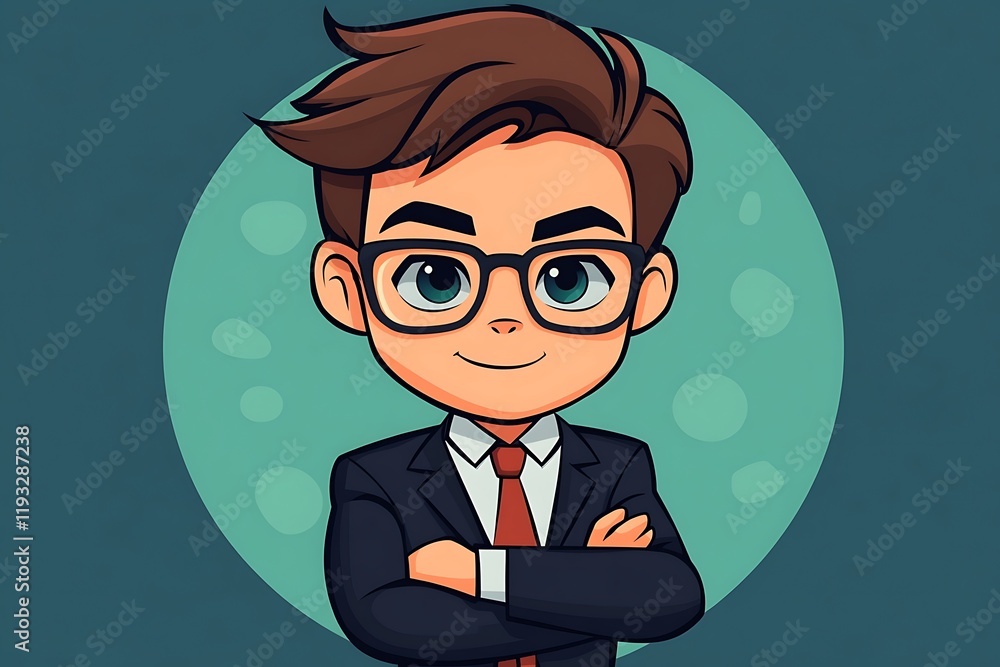 Smiling Business Boy Avatar in Suit Smiling Business Boy Avatar in Suit