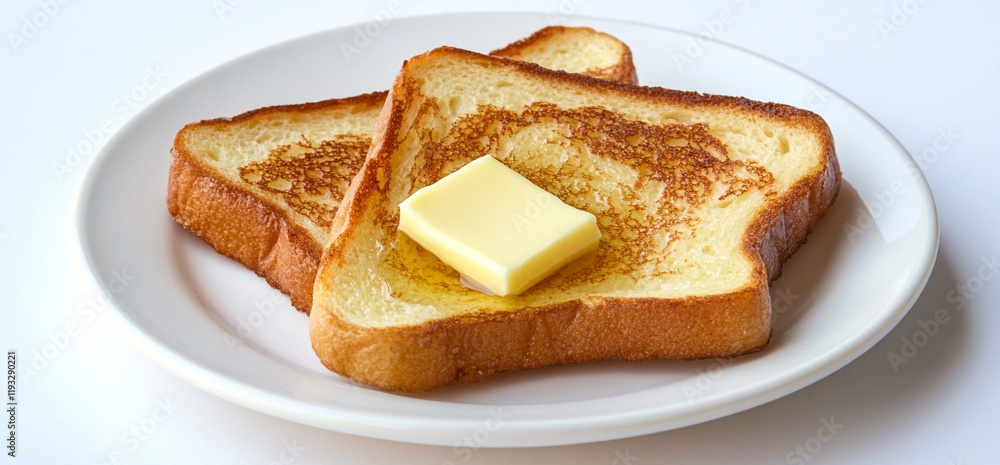 A plate of buttery French toast A plate of buttery French toast
