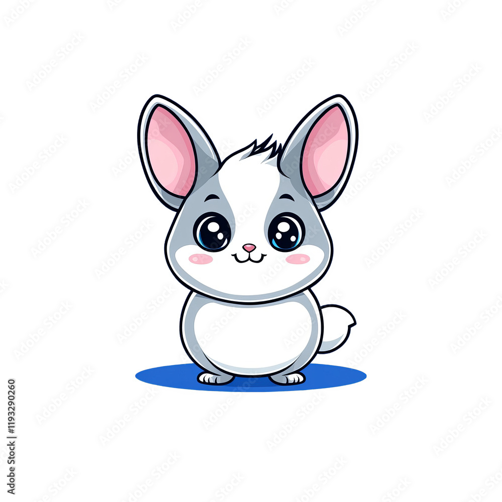 Cute cartoon rabbit character digital art whimsical style playful environment front view charming concept Cute cartoon rabbit character digital art whimsical style playful environment front view charming concept