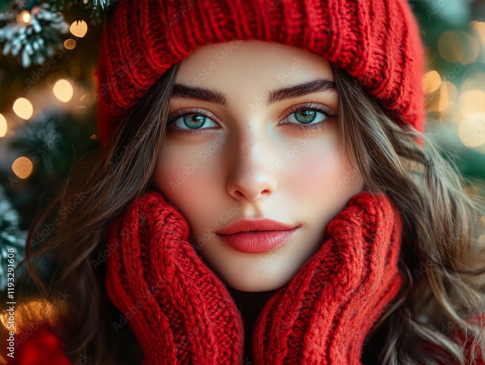 Portrait of a woman in winter attire. Portrait of a woman in winter attire.