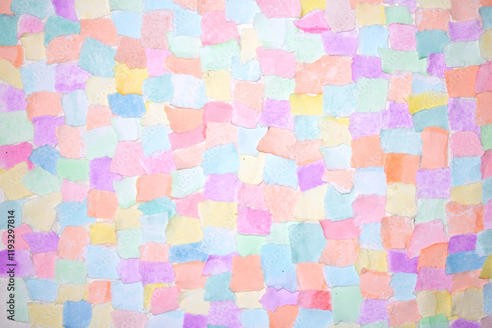 Confetti Patchwork Ripped and Torn Pieces of Watercolour Pastel Paper Pieces for Background Confetti Patchwork Ripped and Torn Pieces of Watercolour Pastel Paper Pieces for Background