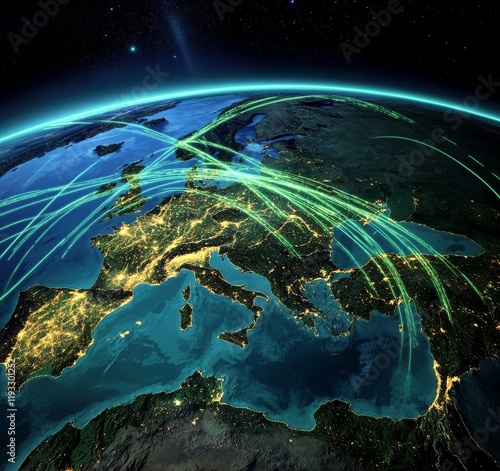 Europe Night Lights and Glo...
