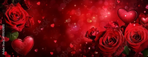 Romantic Red Roses and Hear...