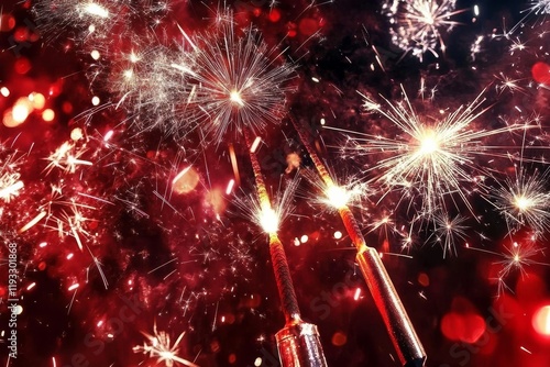 Red Sparkler Fireworks Clos...