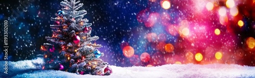 Snowy Christmas Tree with B...