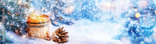 Snowy Winter Candle Scene G...