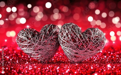 Two Intertwined Red Glitter...
