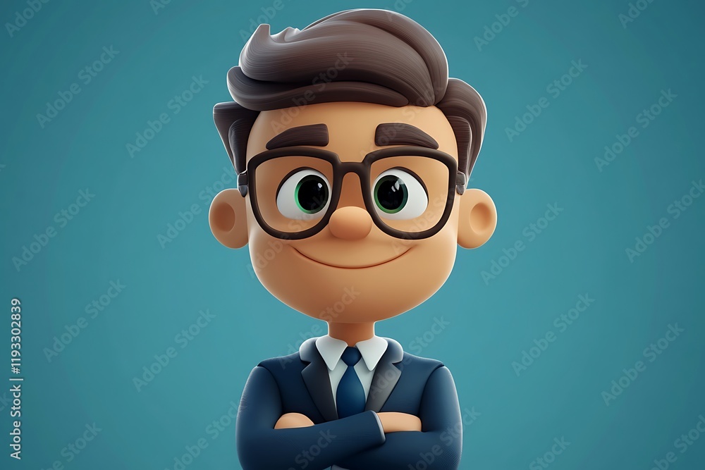 Cute Businessman Cartoon Character in Suit Cute Businessman Cartoon Character in Suit