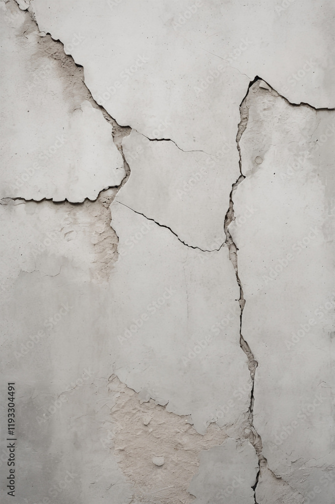 Obraz premium Cement walls have cracked patterns and white backgrounds for tile design, wallpaper, mobile display, computer display, website background, etc.