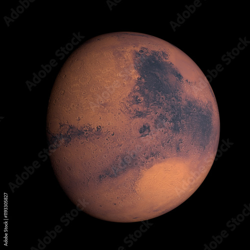 Obraz na płótnie mars planet 3d render high detailed map w salonie