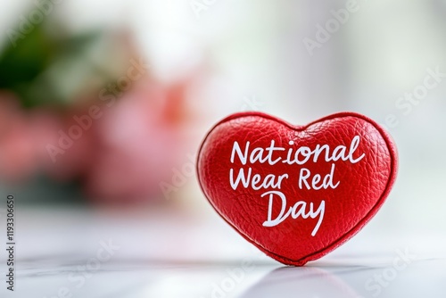 National wear red day background with copy space, heart health awareness, education, cardiovascular health adults senior
