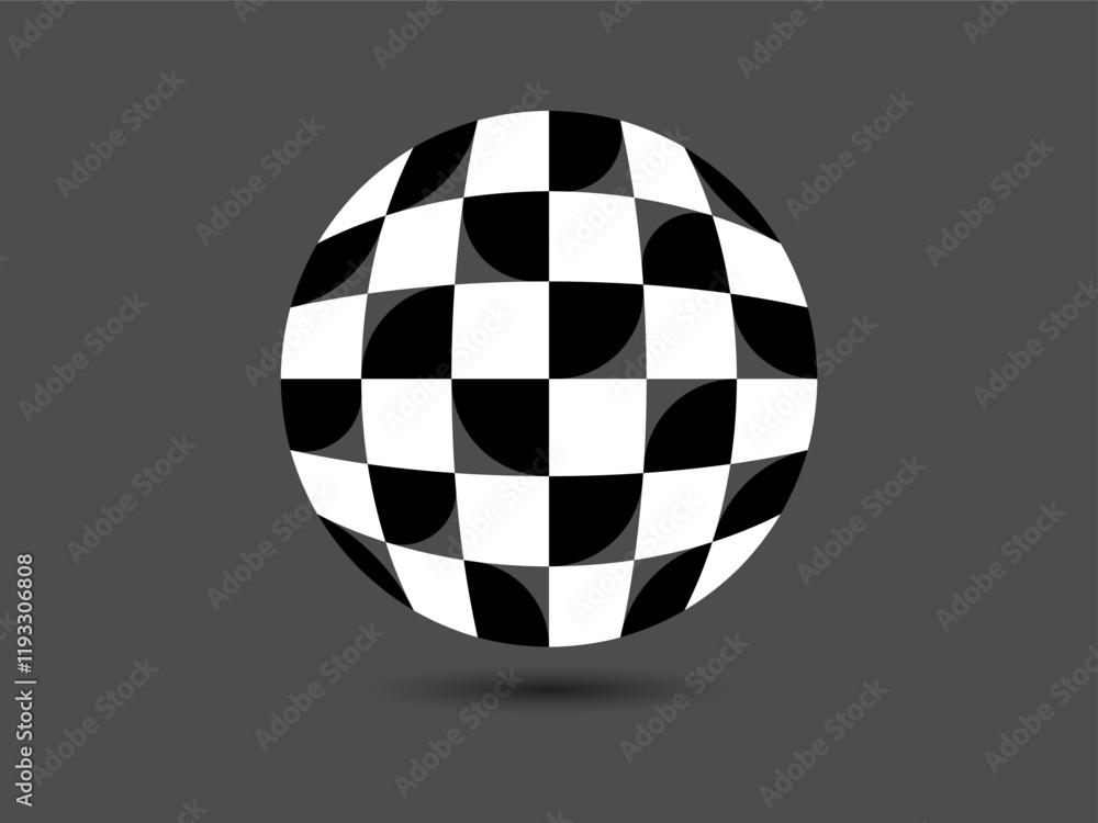 Abstract Checkerboard Circle on Gray Background. Sport. Vector Illustration Abstract Checkerboard Circle on Gray Background. Sport. Vector Illustration