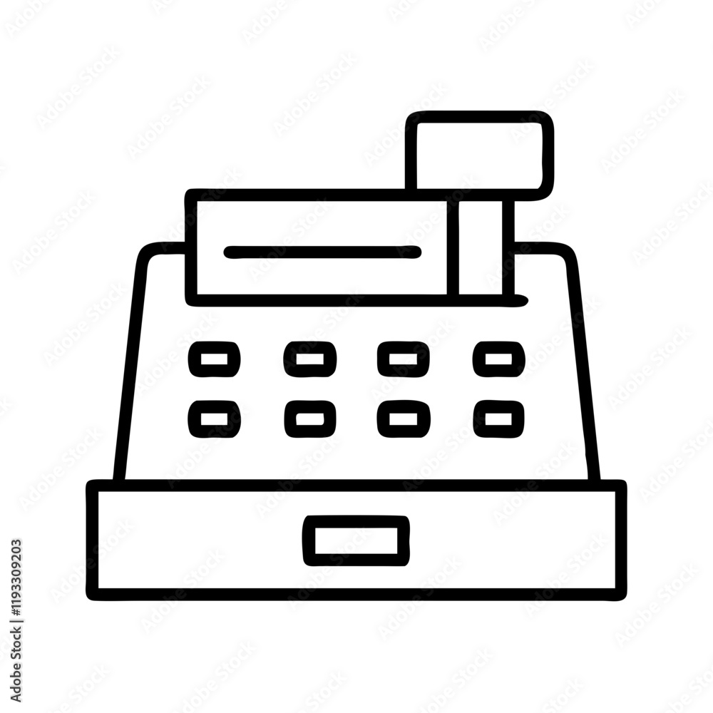 cash register icon, cash register line art - simple line art of cash register, perfect for cash register logos and icons and themed design cash register icon, cash register line art - simple line art of cash register, perfect for cash register logos and icons and themed design