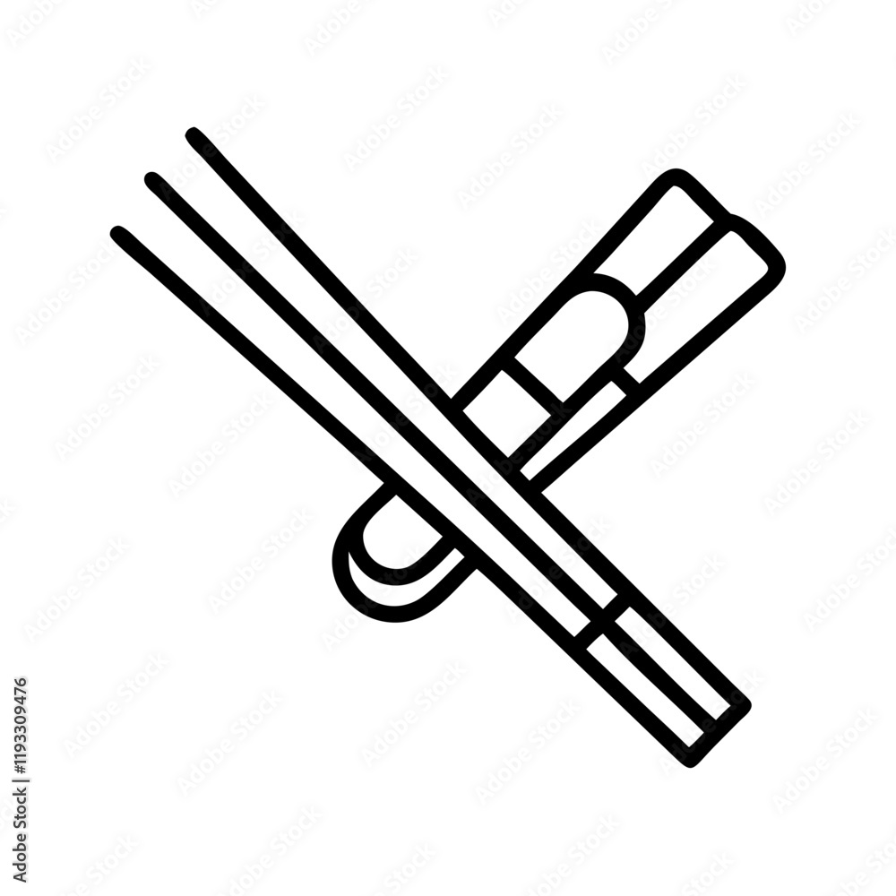 chopsticks icon, chopsticks line art - simple line art of chopsticks, perfect for chopsticks logos and icons and themed design