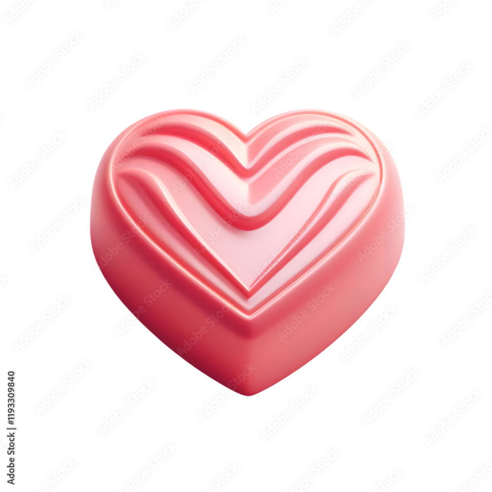 pink heart shape candy on transparent background