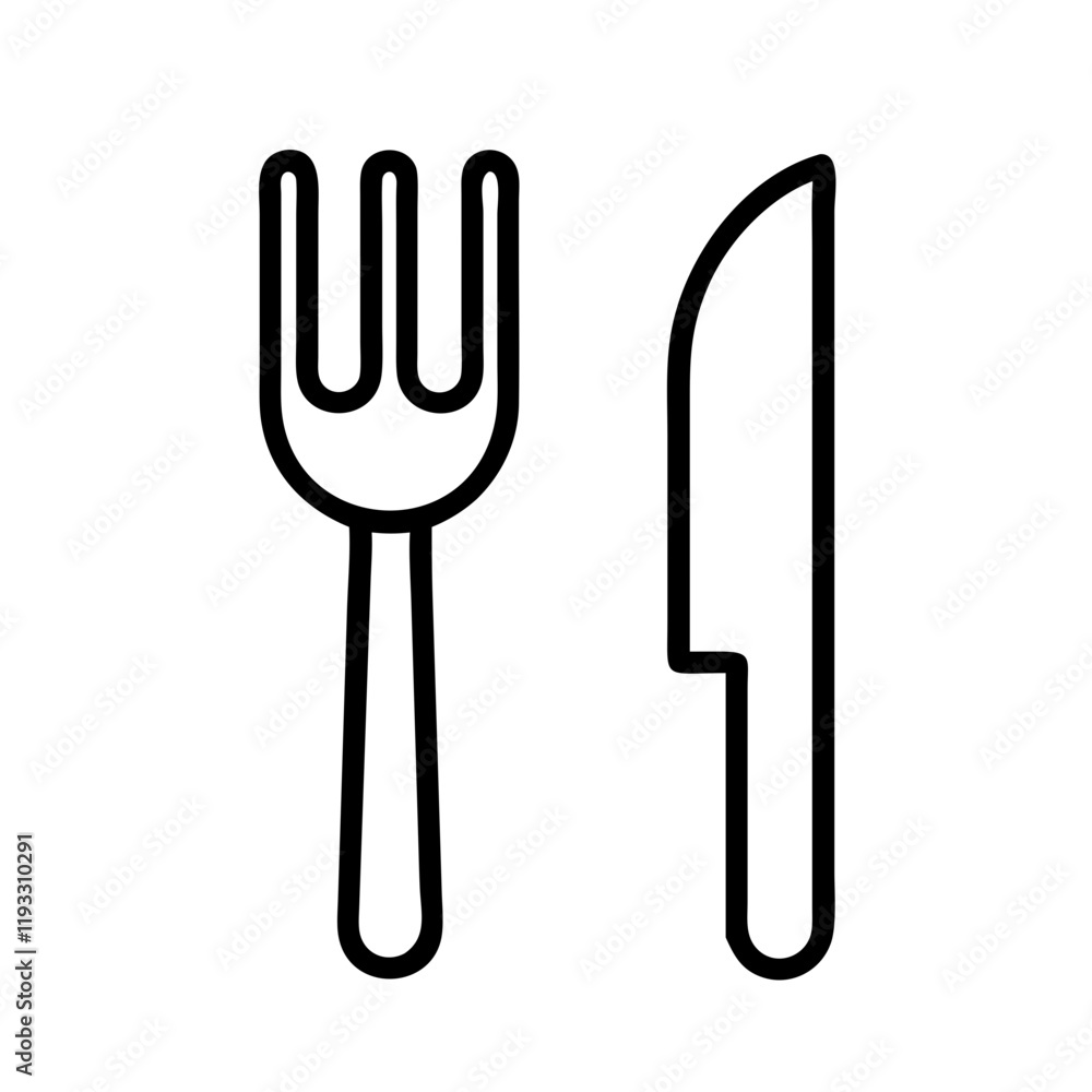 fork and knife icon, fork and knife line art - simple line art of fork and knife, perfect for fork and knife logos and icons and themed design fork and knife icon, fork and knife line art - simple line art of fork and knife, perfect for fork and knife logos and icons and themed design