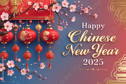 Banner template design Chinese new year 2025