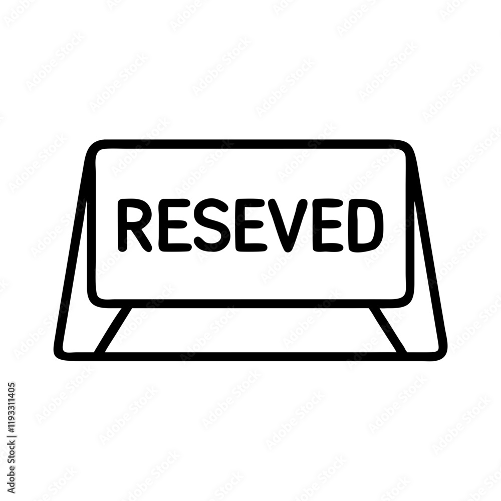 reserved table sign icon, reserved table sign line art - simple line art of reserved table sign, perfect for reserved table sign logos and icons and themed design reserved table sign icon, reserved table sign line art - simple line art of reserved table sign, perfect for reserved table sign logos and icons and themed design