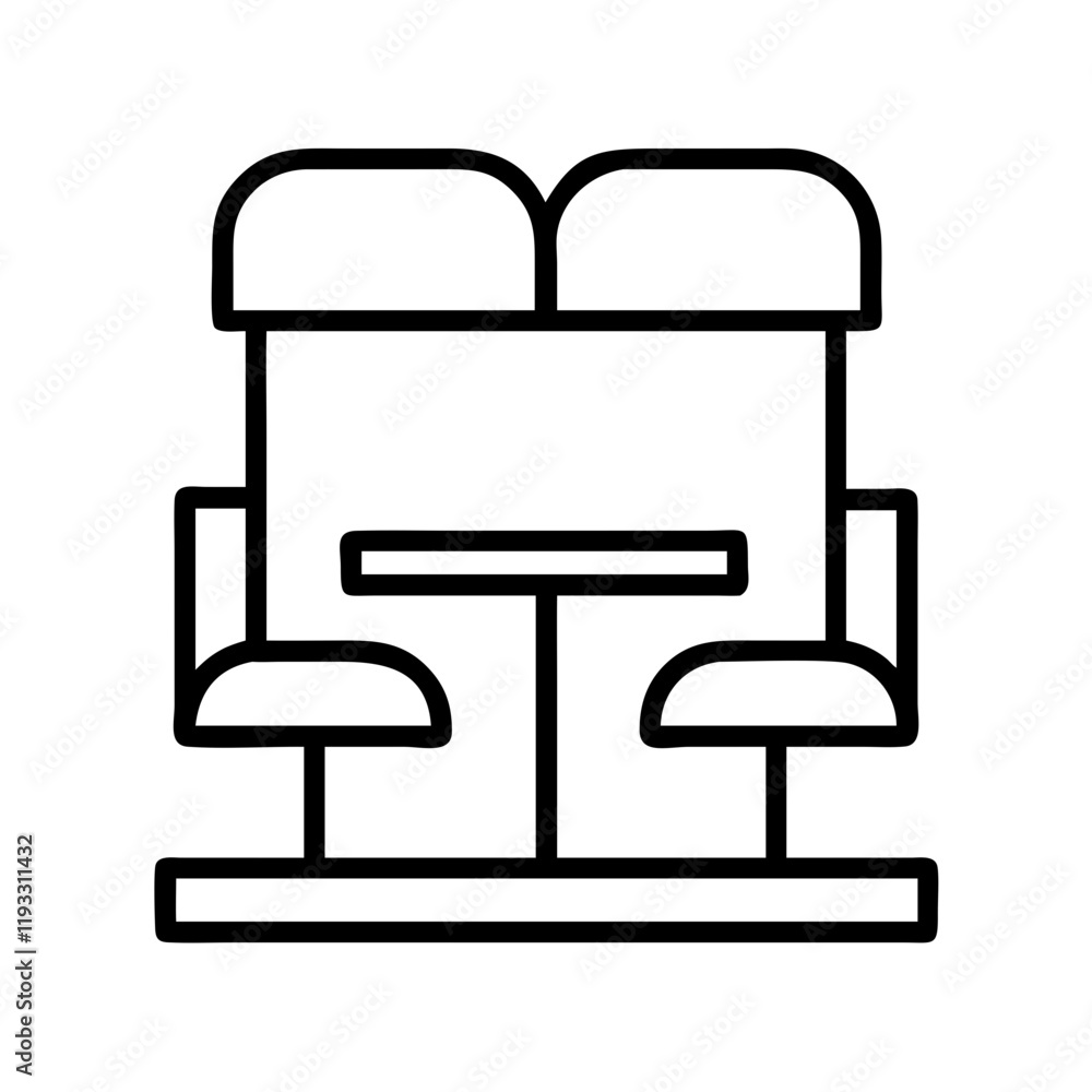 restaurant booth seating icon, restaurant booth seating line art - simple line art of restaurant booth seating, perfect for restaurant booth seating logos and icons and themed design restaurant booth seating icon, restaurant booth seating line art - simple line art of restaurant booth seating, perfect for restaurant booth seating logos and icons and themed design